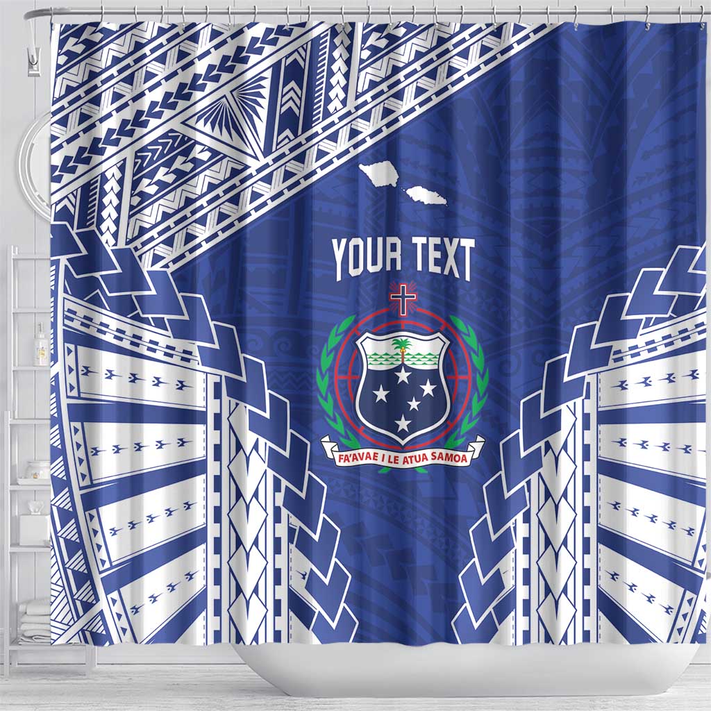 Toa Samoa Rugby Custom Shower Curtain Go Champions Pacific Samoan Pattern - Polynesian Pride