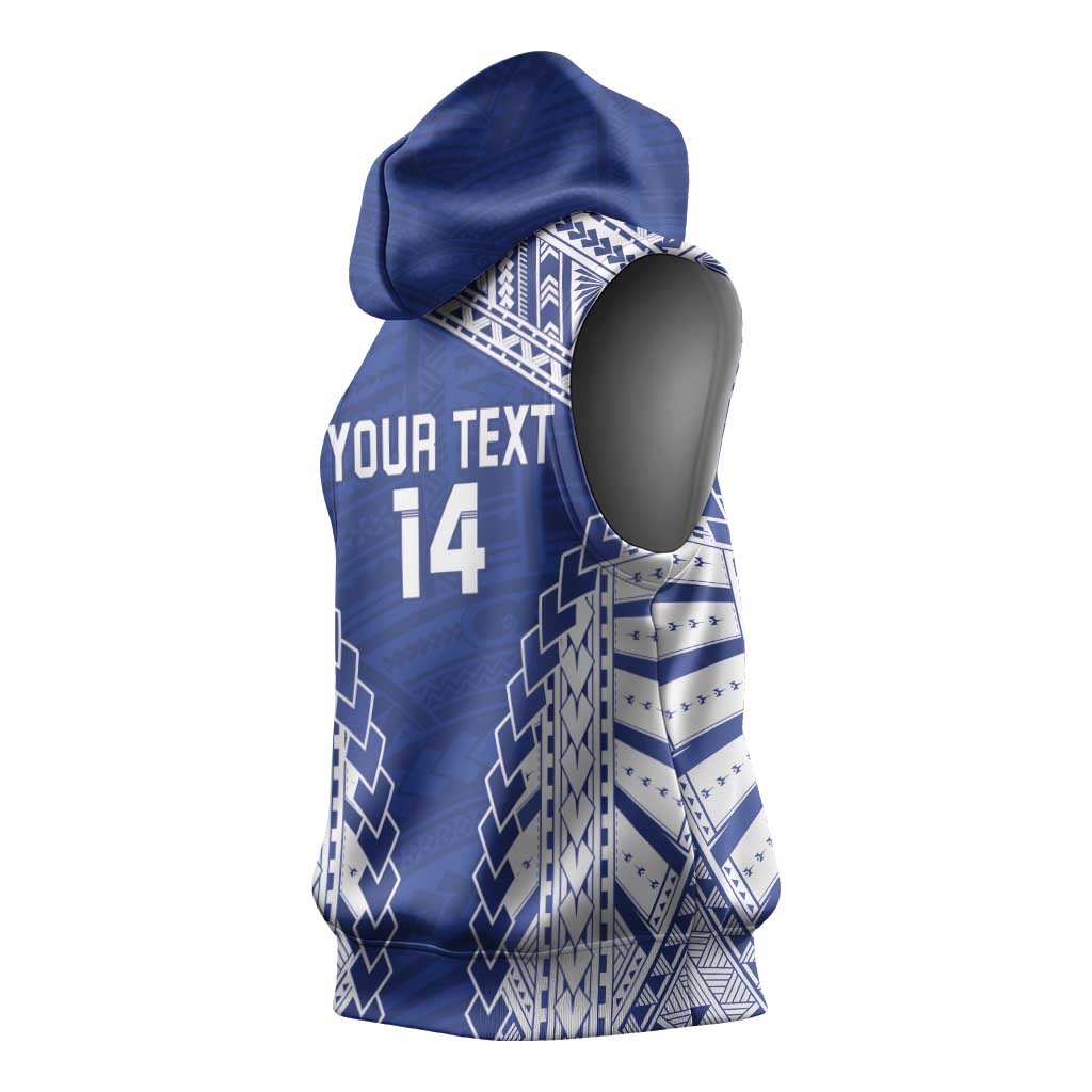 Toa Samoa Rugby Custom Sleeveless Hoodie Go Champions Pacific Samoan Pattern - Polynesian Pride