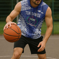 Toa Samoa Rugby Custom Sleeveless Hoodie Go Champions Pacific Samoan Pattern - Polynesian Pride