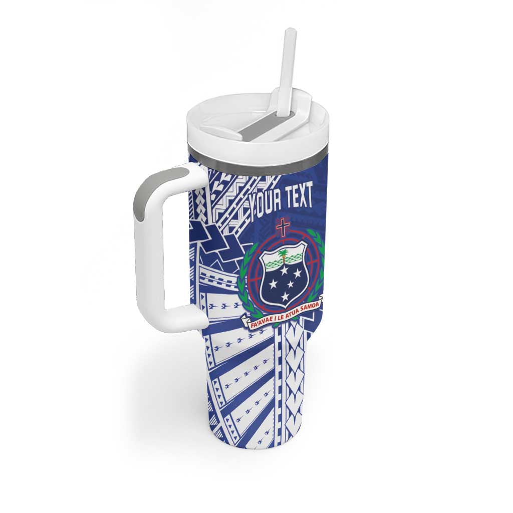 Toa Samoa Rugby Custom Tumbler With Handle Go Champions Pacific Samoan Pattern - Polynesian Pride