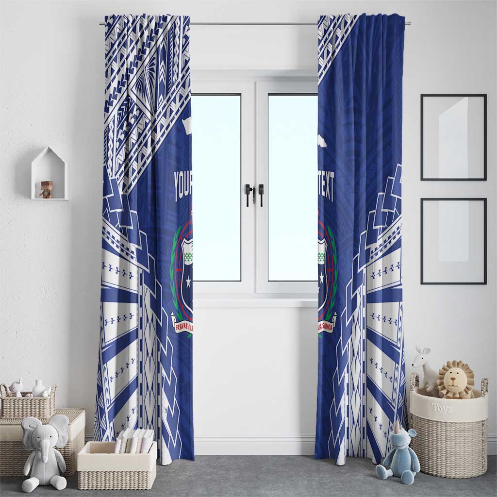 Toa Samoa Rugby Custom Window Curtain Go Champions Pacific Samoan Pattern - Polynesian Pride