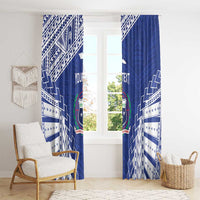 Toa Samoa Rugby Custom Window Curtain Go Champions Pacific Samoan Pattern - Polynesian Pride