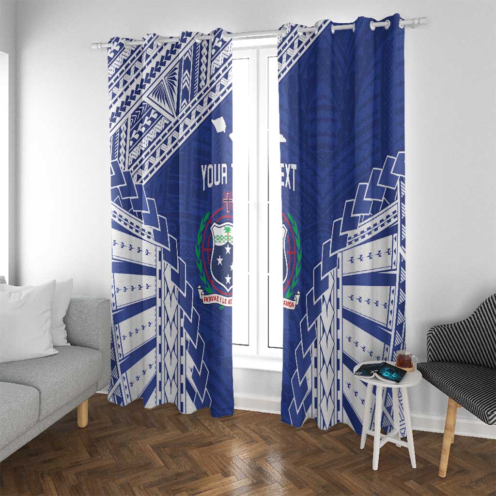 Toa Samoa Rugby Custom Window Curtain Go Champions Pacific Samoan Pattern - Polynesian Pride