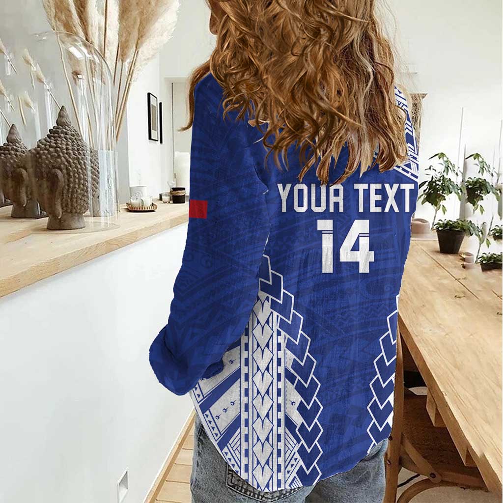 Toa Samoa Rugby Custom Women Casual Shirt Go Champions Pacific Samoan Pattern - Polynesian Pride