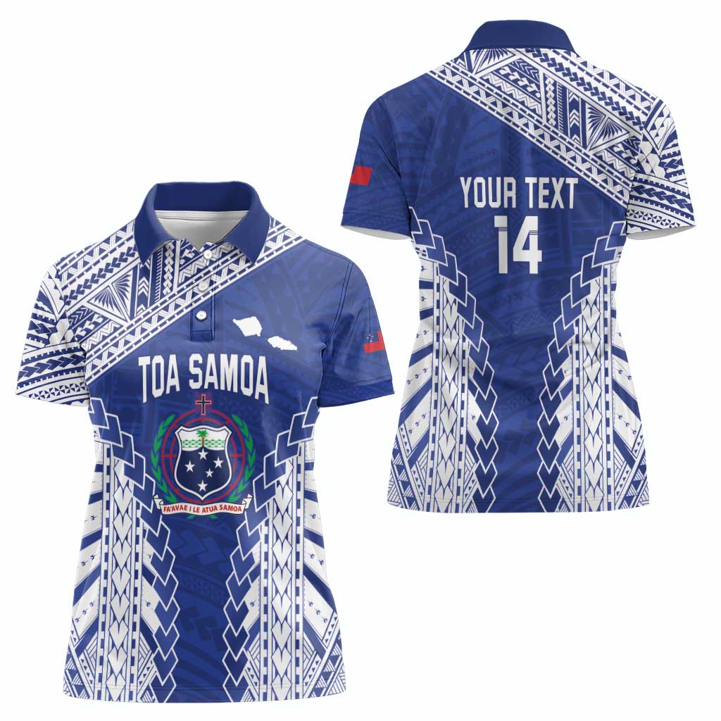 Toa Samoa Rugby Custom Women Polo Shirt Go Champions Pacific Samoan Pattern - Polynesian Pride