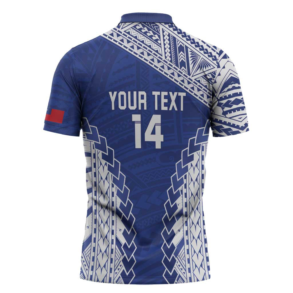 Toa Samoa Rugby Custom Zipper Polo Shirt Go Champions Pacific Samoan Pattern - Polynesian Pride