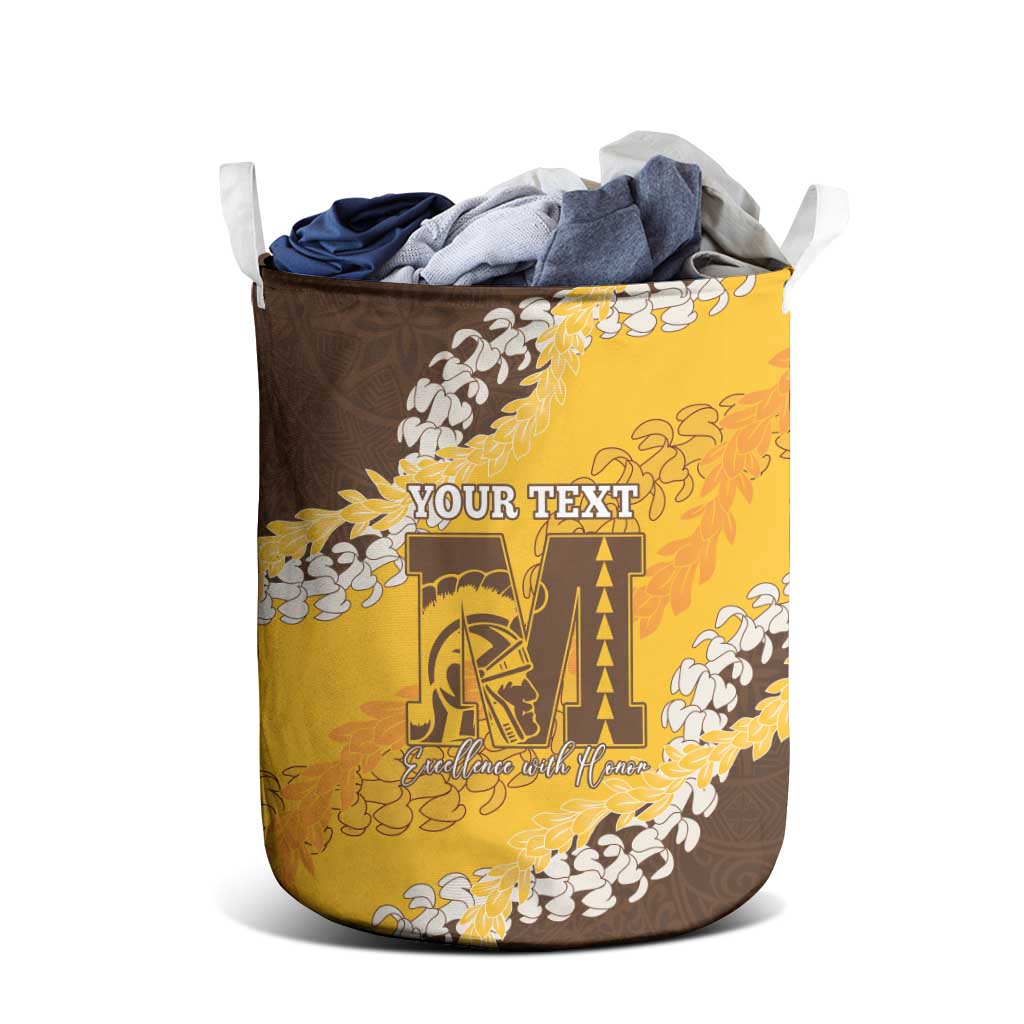 Personalized Mililani Hawaii High School Laundry Basket Puakenikeni Lei Hawaiian Pattern - Polynesian Pride