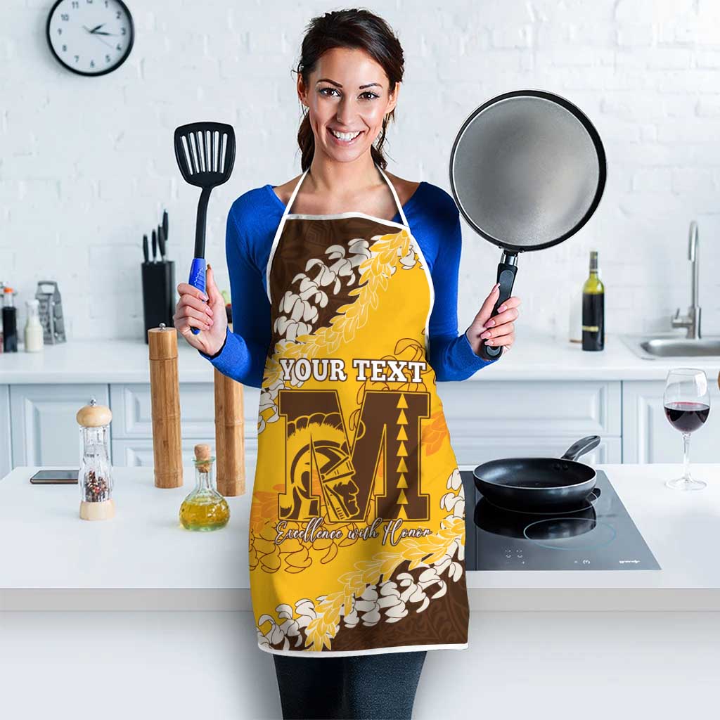 Personalized Mililani Hawaii High School Apron Puakenikeni Lei Hawaiian Pattern - Polynesian Pride