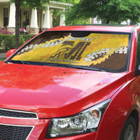 Personalized Mililani Hawaii High School Auto Sun Shade Puakenikeni Lei Hawaiian Pattern - Polynesian Pride