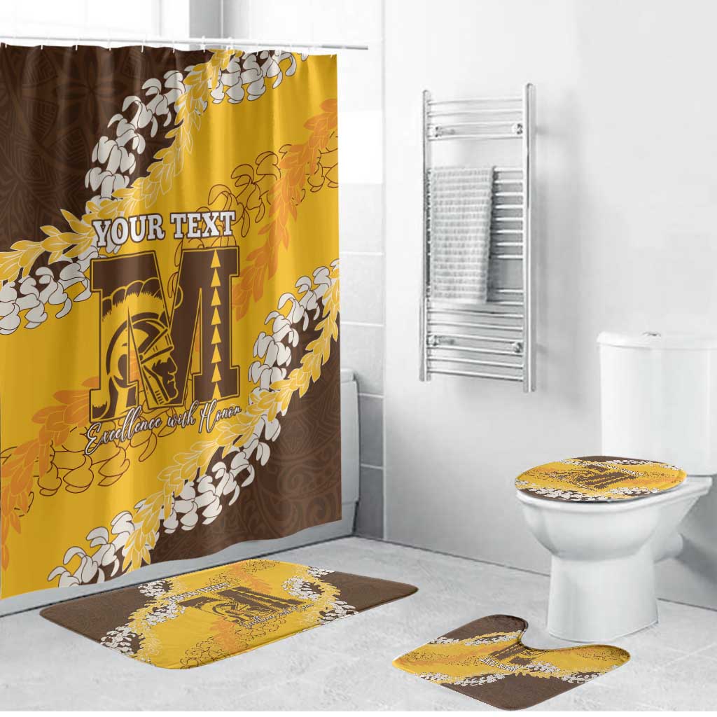 Personalized Mililani Hawaii High School Bathroom Set Puakenikeni Lei Hawaiian Pattern - Polynesian Pride
