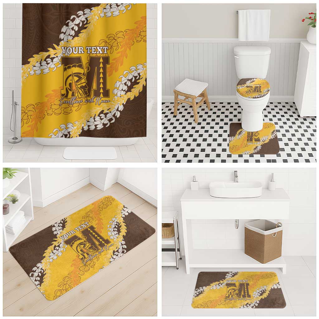 Personalized Mililani Hawaii High School Bathroom Set Puakenikeni Lei Hawaiian Pattern - Polynesian Pride