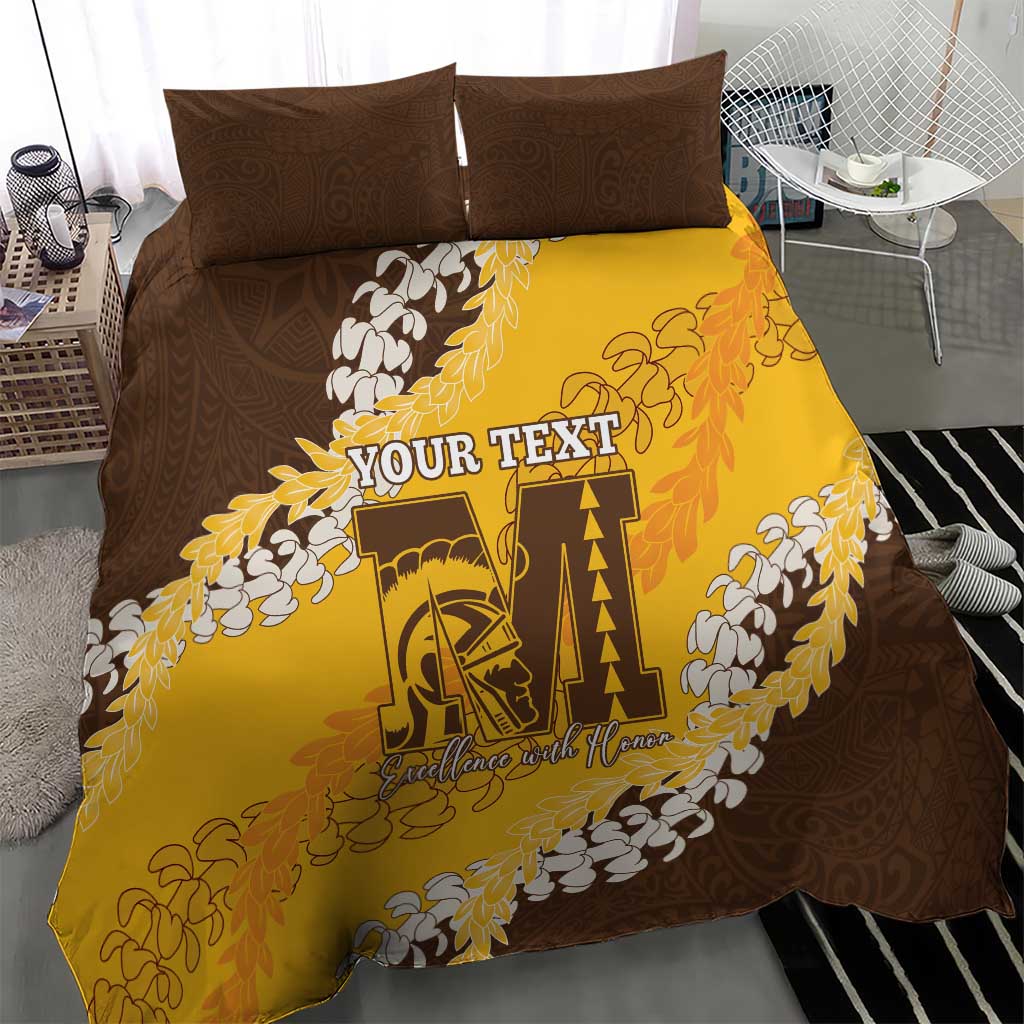 Personalized Mililani Hawaii High School Bedding Set Puakenikeni Lei Hawaiian Pattern - Polynesian Pride