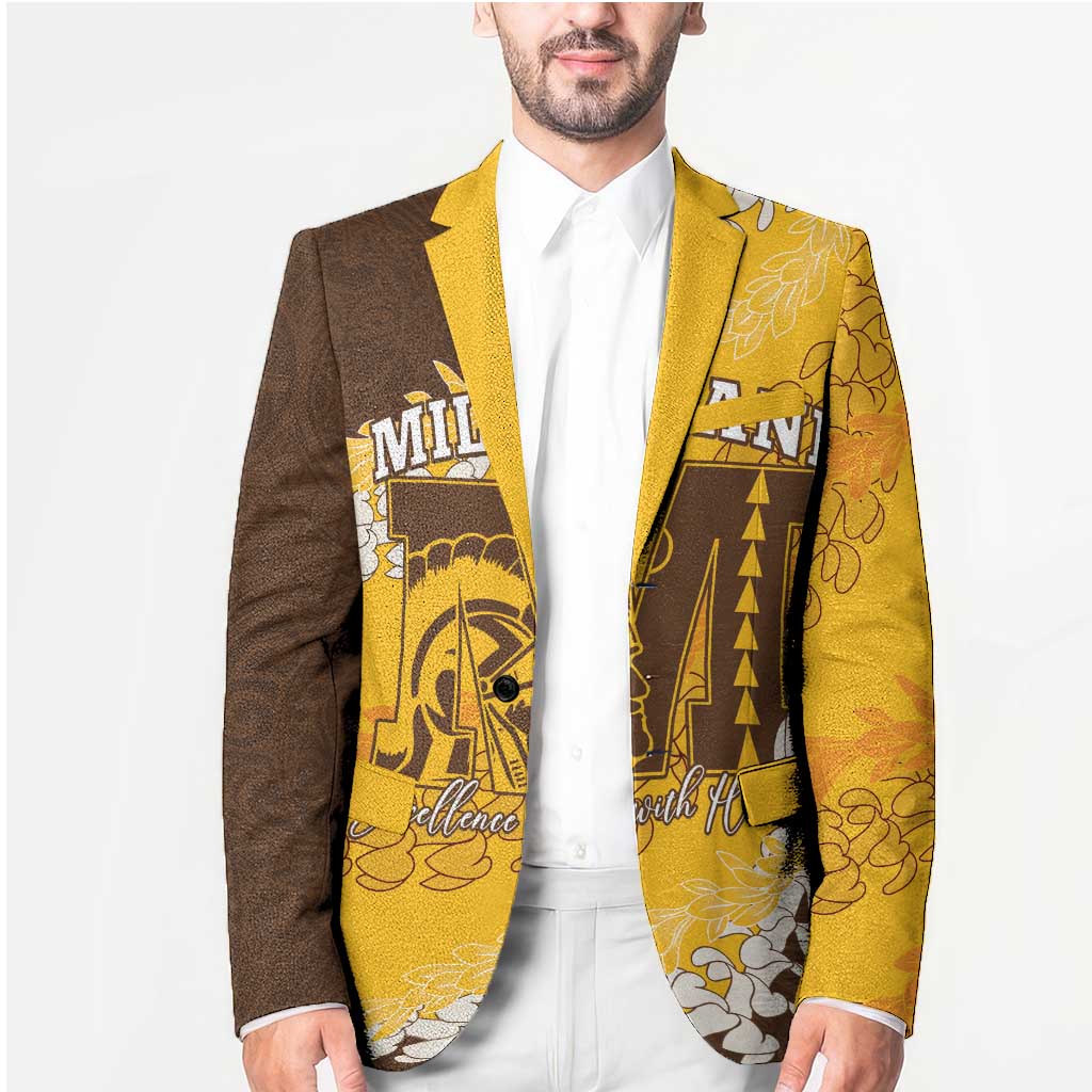 Personalized Mililani Hawaii High School Blazer Puakenikeni Lei Hawaiian Pattern - Polynesian Pride