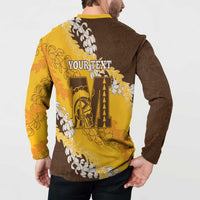 Personalized Mililani Hawaii High School Button Sweatshirt Puakenikeni Lei Hawaiian Pattern - Polynesian Pride