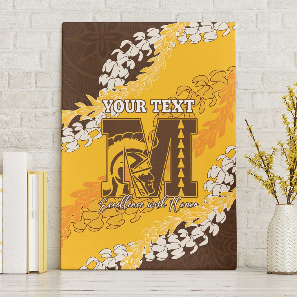 Personalized Mililani Hawaii High School Canvas Wall Art Puakenikeni Lei Hawaiian Pattern - Polynesian Pride