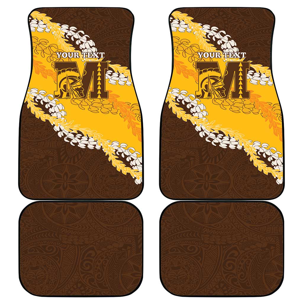 Personalized Mililani Hawaii High School Car Mats Puakenikeni Lei Hawaiian Pattern - Polynesian Pride