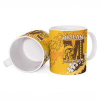 Personalized Mililani Hawaii High School Ceramic Mug Puakenikeni Lei Hawaiian Pattern - Polynesian Pride