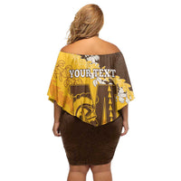 Personalized Mililani Hawaii High School Family Matching Off Shoulder Short Dress and Hawaiian Shirt Puakenikeni Lei Hawaiian Pattern - Polynesian Pride
