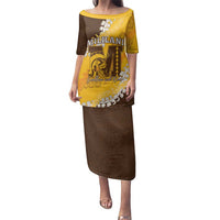 Personalized Mililani Hawaii High School Family Matching Puletasi and Hawaiian Shirt Puakenikeni Lei Hawaiian Pattern - Polynesian Pride