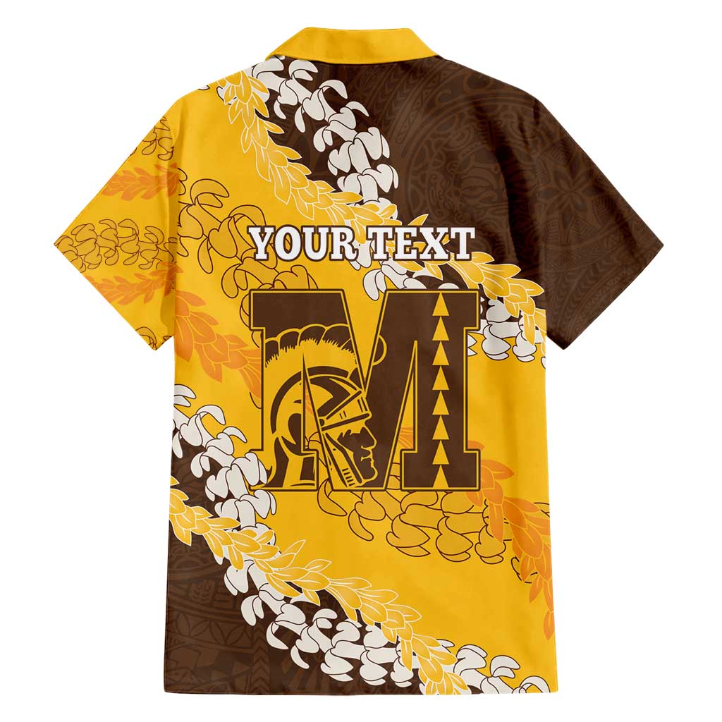 Personalized Mililani Hawaii High School Family Matching Short Sleeve Bodycon Dress and Hawaiian Shirt Puakenikeni Lei Hawaiian Pattern - Polynesian Pride