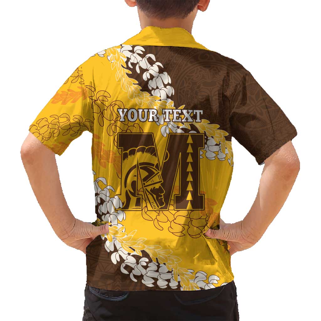 Personalized Mililani Hawaii High School Family Matching Tank Maxi Dress and Hawaiian Shirt Puakenikeni Lei Hawaiian Pattern - Polynesian Pride