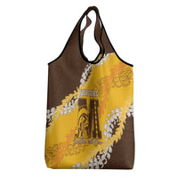 Personalized Mililani Hawaii High School Grocery Bag Puakenikeni Lei Hawaiian Pattern - Polynesian Pride
