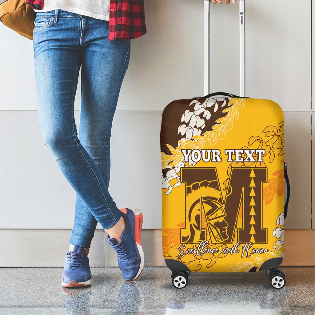 Personalized Mililani Hawaii High School Luggage Cover Puakenikeni Lei Hawaiian Pattern - Polynesian Pride