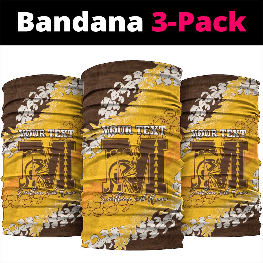 Personalized Mililani Hawaii High School Neck Gaiter Puakenikeni Lei Hawaiian Pattern - Polynesian Pride