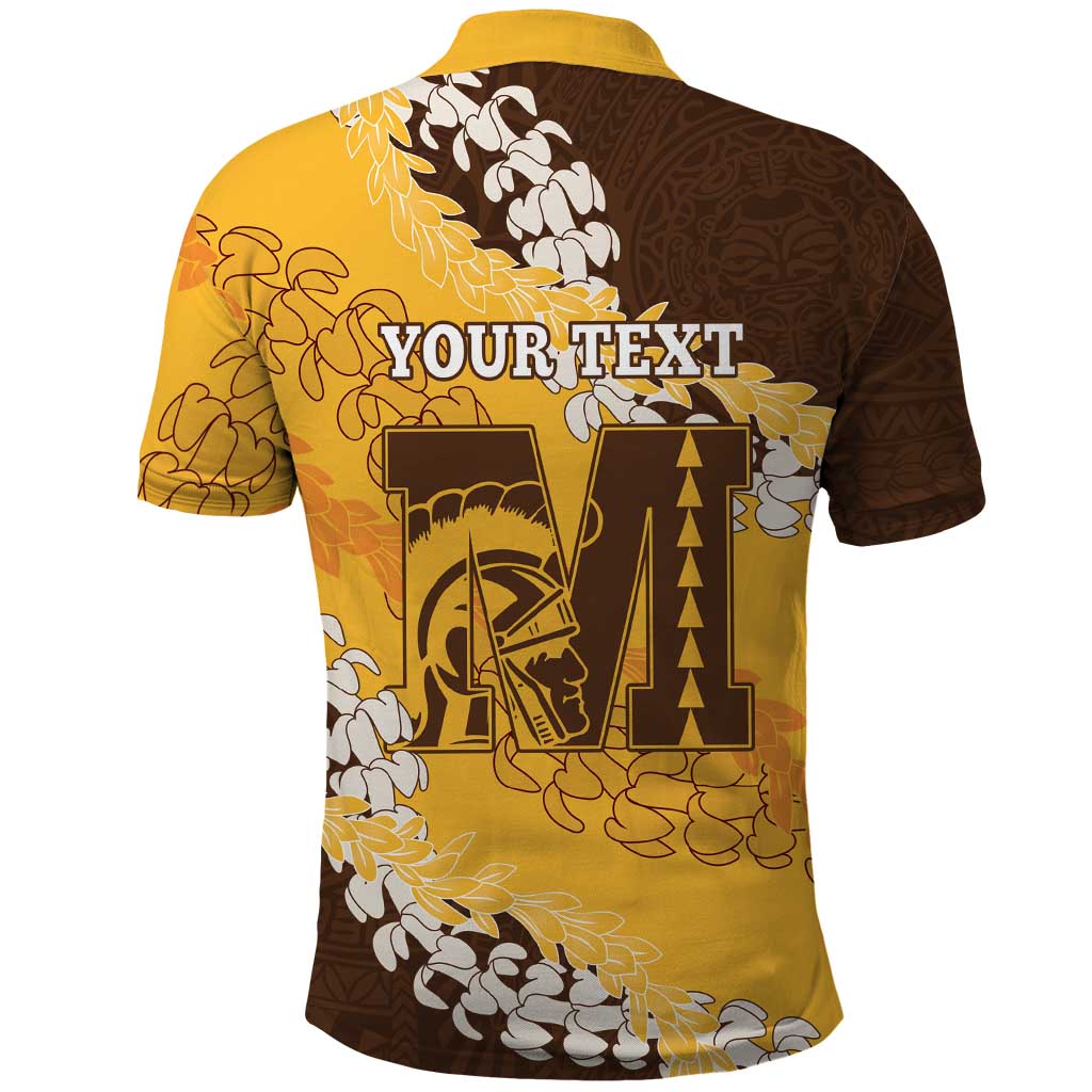 Personalized Mililani Hawaii High School Polo Shirt Puakenikeni Lei Hawaiian Pattern - Polynesian Pride