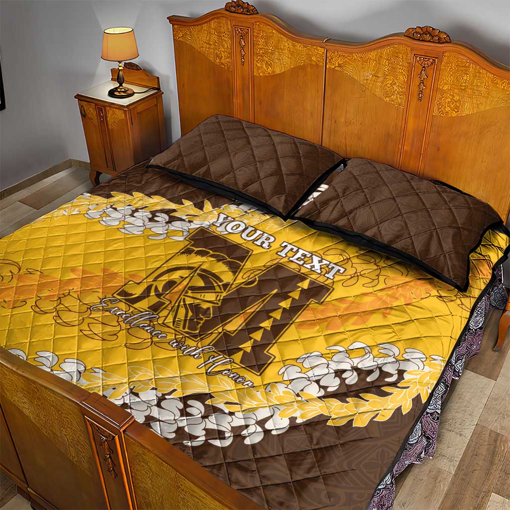 Personalized Mililani Hawaii High School Quilt Bed Set Puakenikeni Lei Hawaiian Pattern - Polynesian Pride