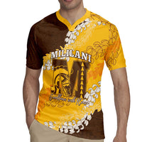 Personalized Mililani Hawaii High School Rugby Jersey Puakenikeni Lei Hawaiian Pattern - Polynesian Pride