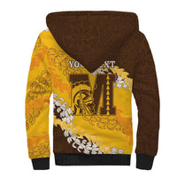 Personalized Mililani Hawaii High School Sherpa Hoodie Puakenikeni Lei Hawaiian Pattern - Polynesian Pride
