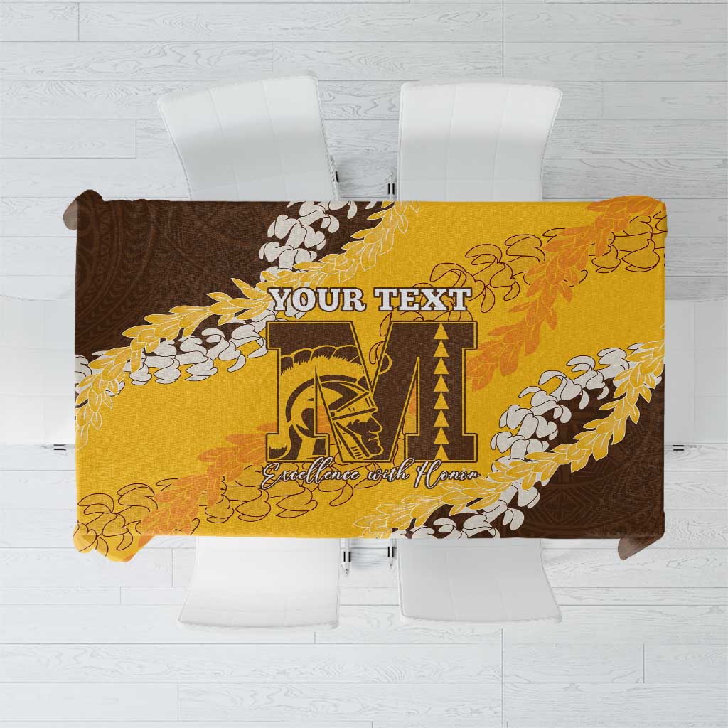 Personalized Mililani Hawaii High School Tablecloth Puakenikeni Lei Hawaiian Pattern - Polynesian Pride