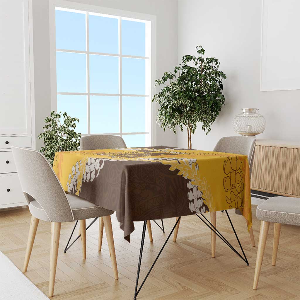 Personalized Mililani Hawaii High School Tablecloth Puakenikeni Lei Hawaiian Pattern - Polynesian Pride