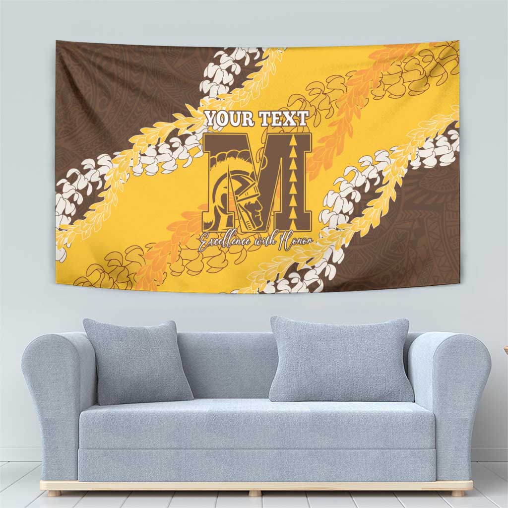 Personalized Mililani Hawaii High School Tapestry Puakenikeni Lei Hawaiian Pattern - Polynesian Pride