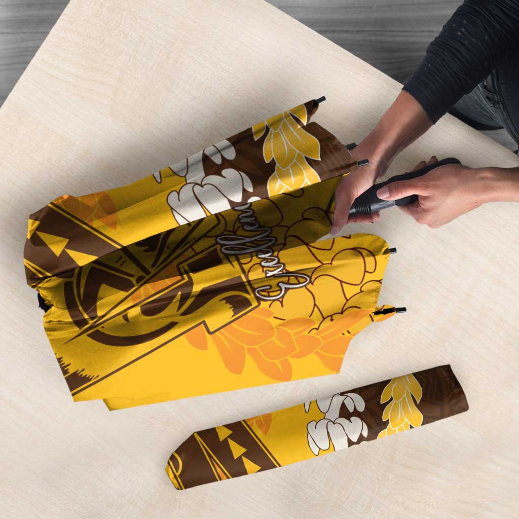 Personalized Mililani Hawaii High School Umbrella Puakenikeni Lei Hawaiian Pattern - Polynesian Pride