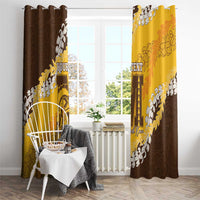 Personalized Mililani Hawaii High School Window Curtain Puakenikeni Lei Hawaiian Pattern - Polynesian Pride