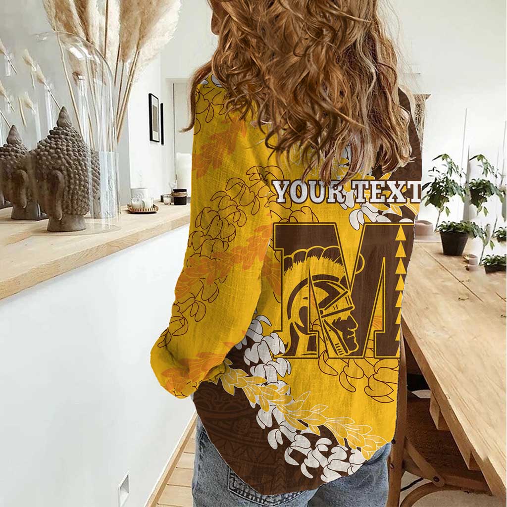 Personalized Mililani Hawaii High School Women Casual Shirt Puakenikeni Lei Hawaiian Pattern - Polynesian Pride