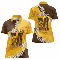 Personalized Mililani Hawaii High School Women Polo Shirt Puakenikeni Lei Hawaiian Pattern - Polynesian Pride