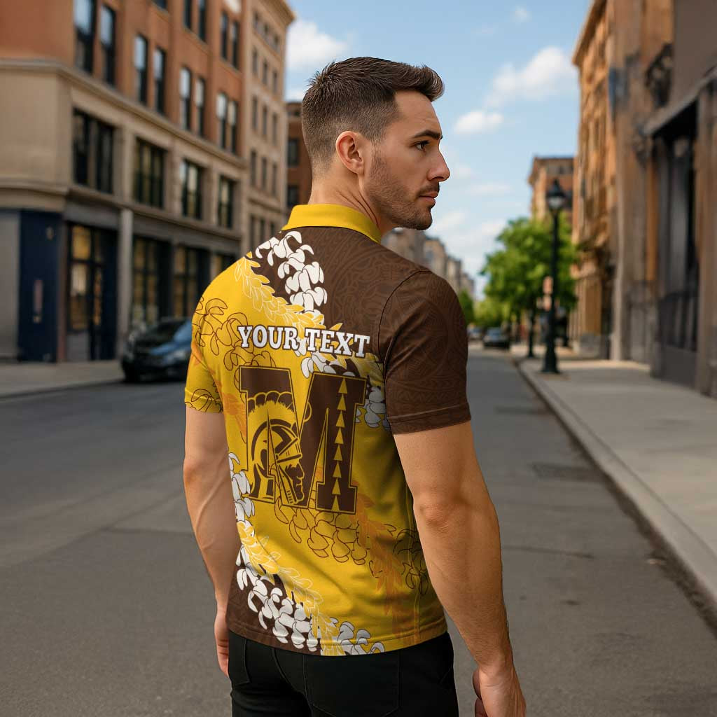 Personalized Mililani Hawaii High School Zipper Polo Shirt Puakenikeni Lei Hawaiian Pattern - Polynesian Pride