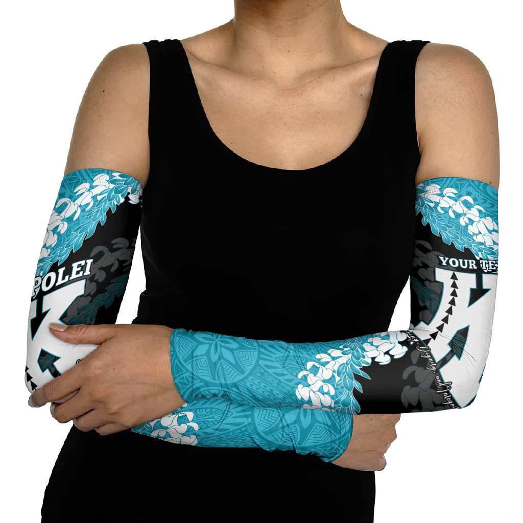 Personalized Kapolei Hawaii High School Arm Sleeves Puakenikeni Lei Hawaiian Pattern - Polynesian Pride