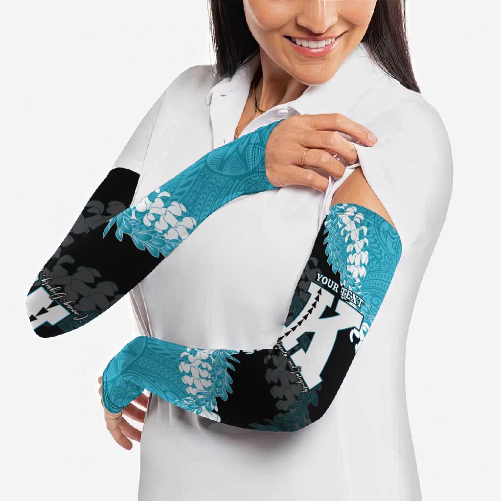 Personalized Kapolei Hawaii High School Arm Sleeves Puakenikeni Lei Hawaiian Pattern - Polynesian Pride