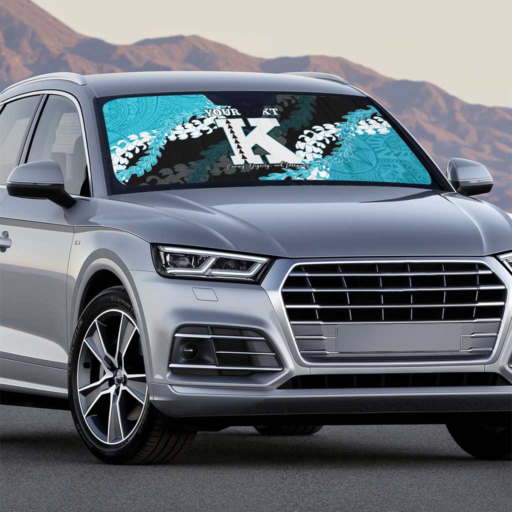 Personalized Kapolei Hawaii High School Auto Sun Shade Puakenikeni Lei Hawaiian Pattern - Polynesian Pride