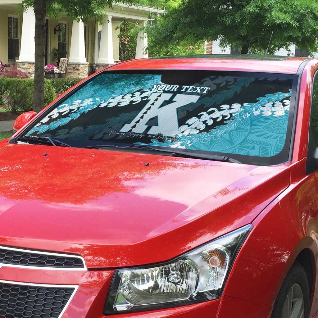 Personalized Kapolei Hawaii High School Auto Sun Shade Puakenikeni Lei Hawaiian Pattern - Polynesian Pride