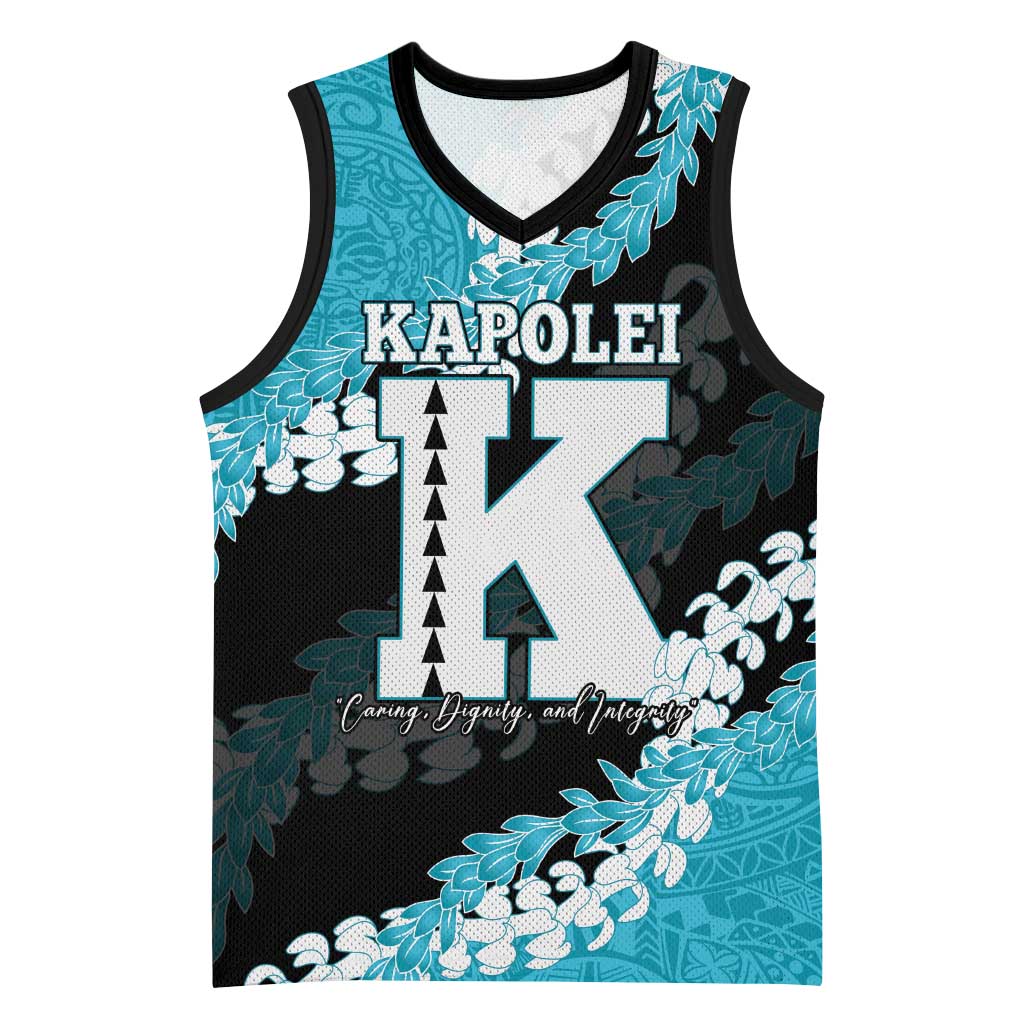 Personalized Kapolei Hawaii High School Basketball Jersey Puakenikeni Lei Hawaiian Pattern - Polynesian Pride