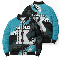 Personalized Kapolei Hawaii High School Bomber Puffer Jacket Puakenikeni Lei Hawaiian Pattern - Polynesian Pride
