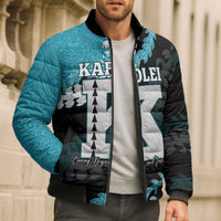 Personalized Kapolei Hawaii High School Bomber Puffer Jacket Puakenikeni Lei Hawaiian Pattern - Polynesian Pride