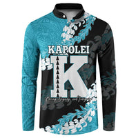 Personalized Kapolei Hawaii High School Button Sweatshirt Puakenikeni Lei Hawaiian Pattern - Polynesian Pride