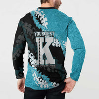 Personalized Kapolei Hawaii High School Button Sweatshirt Puakenikeni Lei Hawaiian Pattern - Polynesian Pride