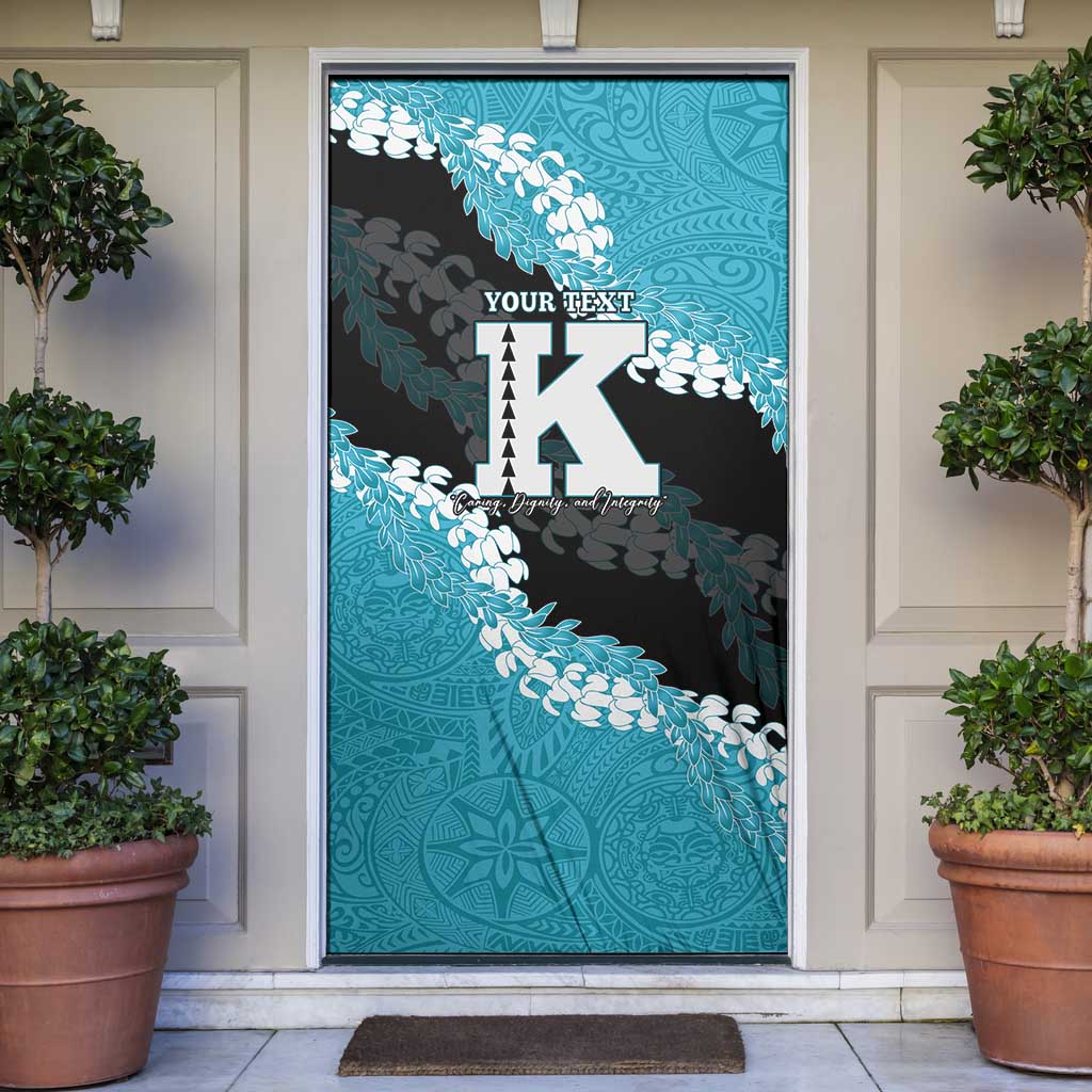 Personalized Kapolei Hawaii High School Door Cover Puakenikeni Lei Hawaiian Pattern - Polynesian Pride